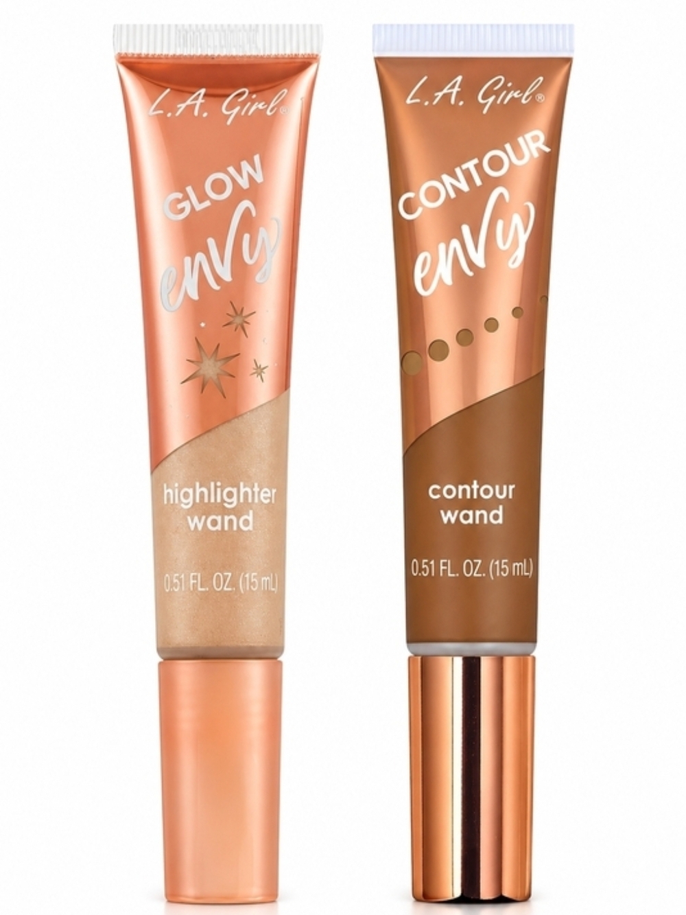 $8 When Bundled - Glow Envy highlighter wand + Contour Envy contour wand duo.